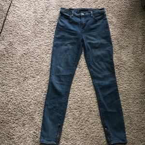 J Brand cropped zip dark wash jeans